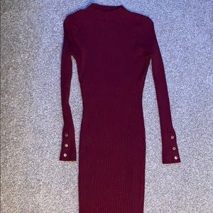Burgundy midi sweater dress